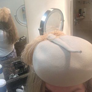 Womens Dress Fascinator Wool Feather HAT